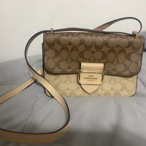 Coach Brown and Cream Crossbody Bag